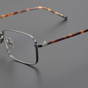 手造眼镜框男女士 超轻纯钛眼镜架 全框复古方框可配近视变色度数