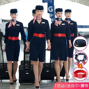 东航空姐制服空乘面试职业装高端空姐服时尚气质前台工作服连衣裙