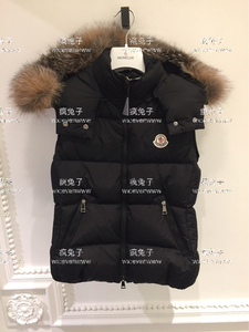 法国代购 moncler 蒙口2018秋冬女士羽绒马甲毛领带帽