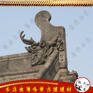 古建筑正吻青色正吻卷尾吻鱼吻璃吻琉璃吻兽对嘴兽厂家直销工程定