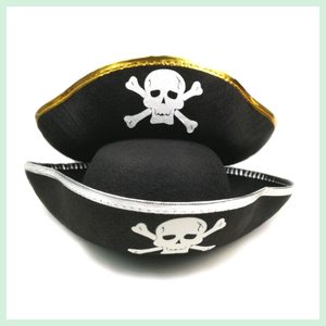 海盗帽万圣节儿童cosplay道具海盗船长帽派对用品骷髅毛毡帽子