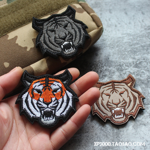 虎头刺绣魔术贴章冲锋衣臂章徽章双面魔术贴补丁士气章户外背包贴