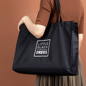 黑色简约牛津布环保购物袋便携折叠手提袋便当包妈咪包韩版买菜包