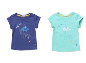 韩国童装bean pole女童两色印雨伞图案圆领T恤