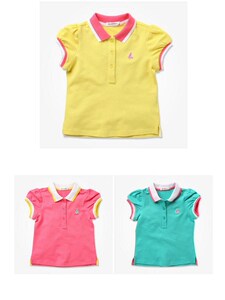 【现货】韩国童装BEAN POLE   女童三色翻领短袖T恤