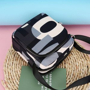 博卜帆布包女斜挎包新款印花单肩包多层牛津布包妈妈包小包包女包