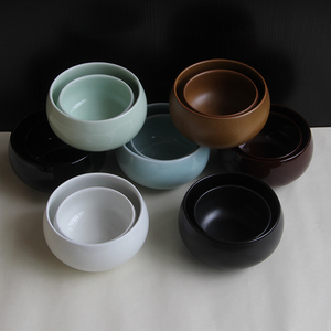 陶瓷黄色碗钵居士僧人和尚钵盂碗白瓷青瓷单个精致黑色罗汉碗复古