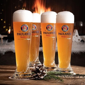 德国精酿进口paulaner保拉纳柏龙啤酒杯德式小麦杯原厂水晶玻璃杯