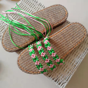 材料包半成品 十里桃花手工编织凉拖鞋亚麻夏季中国结 5号线