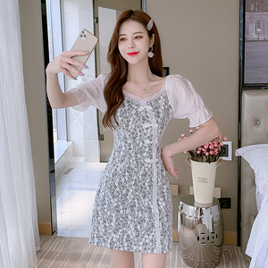 城市衣柜女装官方正品娇鼎2021夏季新款爱客正品雪纺长袖连衣裙