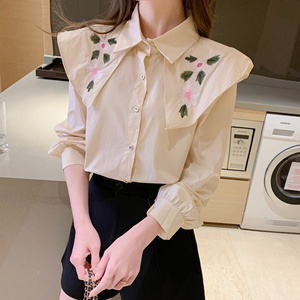 女装官方旗舰店本色布衣黛莉欧大牌服饰女装春装新款衬衣长袖衬衫