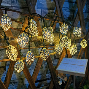 太阳能金属树叶彩灯LED创意灯串民宿餐厅庭院花园阳台装饰景观灯
