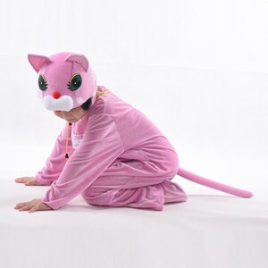 小朋友女生表演小猫中大童短款春秋儿童黑猫演出服装短裤动物服