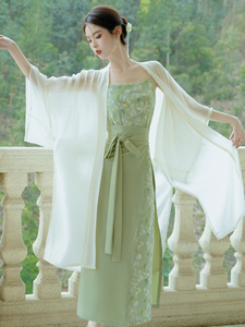 新中式马面裙套装女夏国风元素超仙汉服改良版连衣裙古装广袖流仙