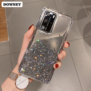 适用于华为p40手机壳5g透明亮晶晶全包防摔p40pro硅胶软壳闪粉潮