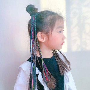 儿童脏辫假发马尾彩色渐变假辫子女麻花辫街舞嘻哈欧美脏脏辫潮辫
