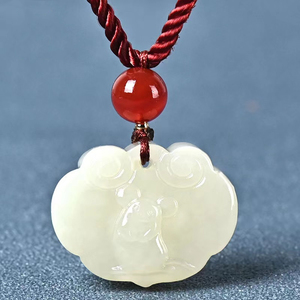 和田玉十二生肖吊坠平安如意锁玉挂坠宝宝玉佩平安锁属相玉石项链