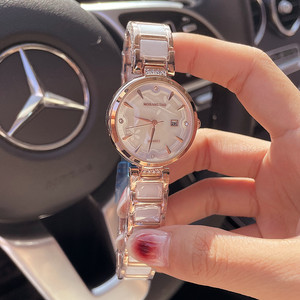 品牌专柜新款手表女士时尚正品陶瓷带简约石英防水带日历女式腕表