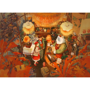 画者不语原创插画 古董店 明信片 11月新品 进口纸张印刷