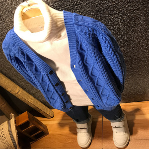 2018春秋新款儿童毛衣开衫3男童4针织衫5外套6童装8韩版9衣服10岁