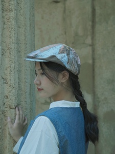 鹿栗塔手作报童帽 日本进口设计棉麻前进帽文艺日式帽子男女情侣