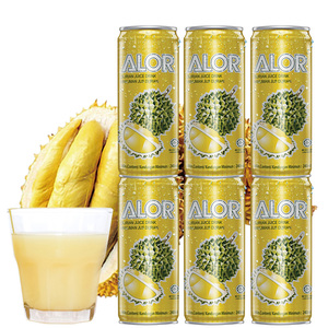 alor亚罗星马来西亚进口榴莲果汁饮料水果饮榴莲汁饮料240mlx6罐