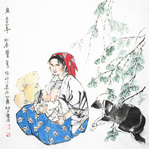 史国良人物宣纸手绘作品四尺斗方写意国画临摹名人字画礼品装饰画