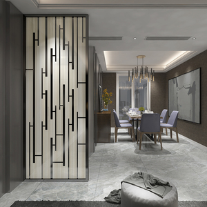 艺术玻璃卧室客厅过道屏风隔断背景墙玄关柜子移门轻奢现代简欧风