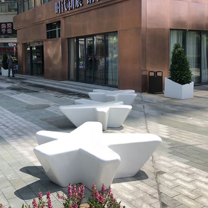 玻璃钢休闲坐凳学校创意五角星形休息椅商场公园美陈公共区户外椅