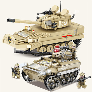 兼容乐高63式水陆两栖坦克装甲车99式空降战车突击车军事拼装积木