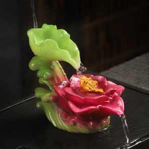 荷花茶摆件茶室桌面茶玩可养禅意茶盘陶瓷植物睡莲茶搁书房2人付款42