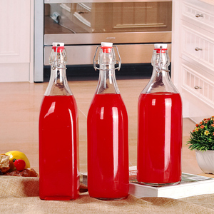 500ML自酿装酒油瓶水果汁酵素瓶孝素桶饮料玻璃瓶子密封空瓶带盖