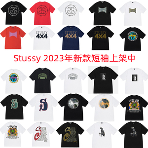美潮stussy斯图西2023夏季新款巡游S字母恐龙短袖男情侣圆领T恤女