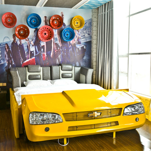 大黄蜂跑车款情趣床电动床水床主题酒店会所宾馆合欢床红床圆床