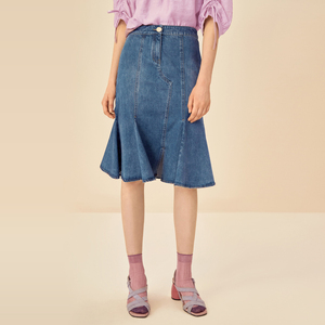 viza 2021夏季时尚包臀修身鱼尾半身裙棉o型