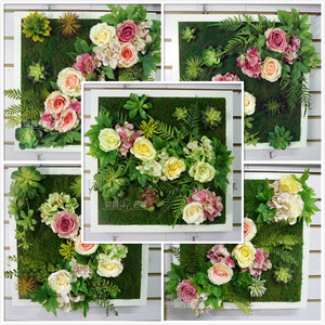 多肉相框画框苔藓植物墙装饰品组合绿植物画框创意茶艺桌花0人付款98