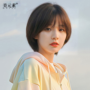 假发真发全真人发女短发新款时尚全头套式减龄圆脸女士全真假发套