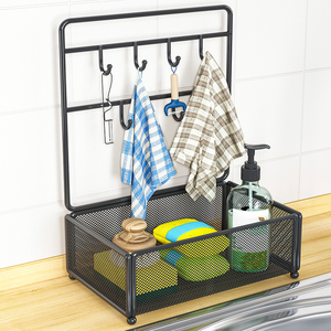 厨房抹布架壁挂毛巾架沥水架台面洗碗布水槽海绵收纳神器杂物架子