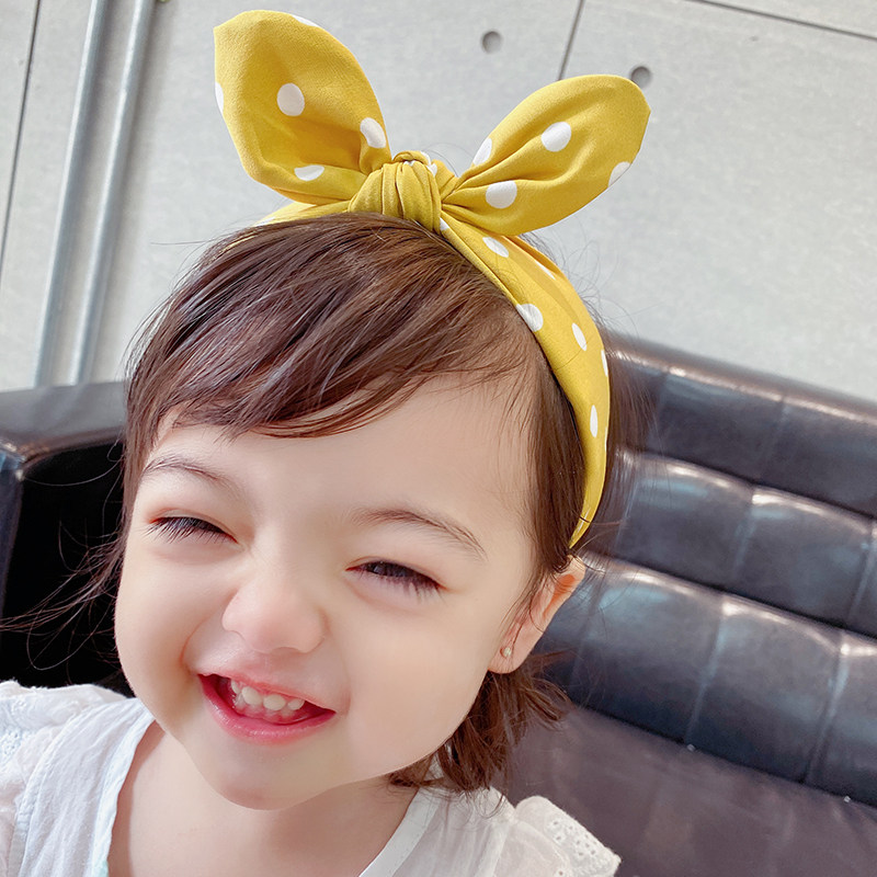 黄小妞婴儿发箍小号 超可爱经典蝴蝶结女宝宝舒适不勒头头花发饰