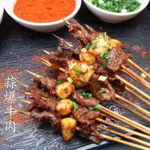 湘西牛肉小把串蒜香牛肉烧烤油炸涮锅80根根苏浙沪皖满三包邮