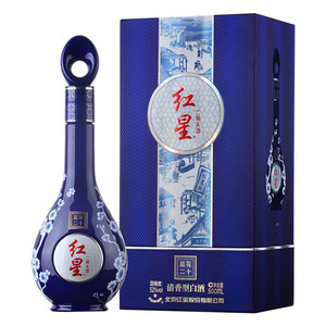 北京红星二锅头 蓝花二十 蓝花瓷 清香型白酒 52度 500ml 单瓶装