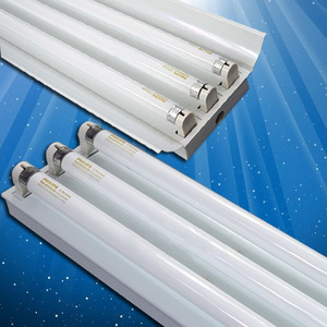 三管日光灯全套3*36w带反光罩荧光灯1.2米t5t8led加厚灯座支架