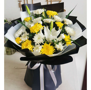 黄白菊花鲜花速递配送石家庄沈阳保定邢台太原祭奠祀扫墓哀悼花束