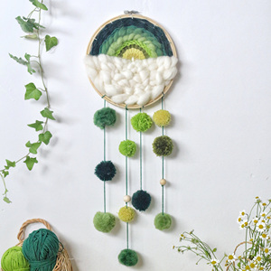 盛夏原创手工编织毛线挂毯diy材料包客厅墙面高级感装饰画背景布