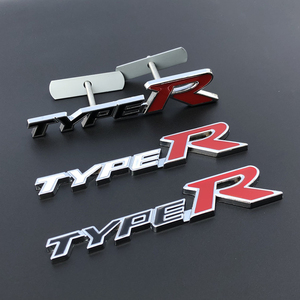 适用于汽车改装type r车标立体金属车贴TYPES个性装饰中网标尾标