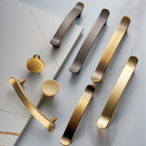 精致衣柜门拉手纯铜现代简约轻奢黄铜抽屉柜子橱柜新中式仿古把手