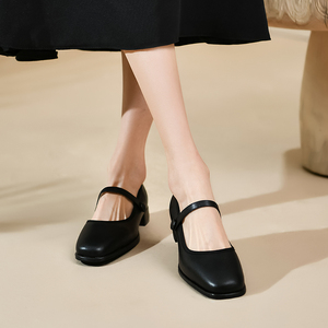 胖脚浅口鞋低跟