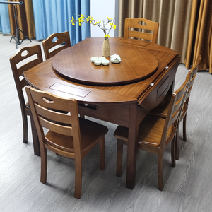 实木折叠麻将桌全自动家用圆桌多功能麻将机餐桌两用简约现代一体