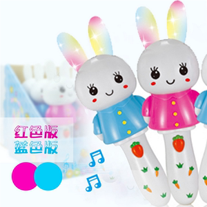 KIKI兔音乐棒婴儿摇摇乐软耳朵小兔子音乐闪光棒儿童早教益智玩具