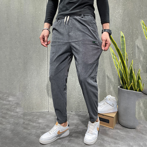 男士灯芯绒运动休闲裤子ins韩版潮流直筒社会小伙哈伦小脚老爹裤